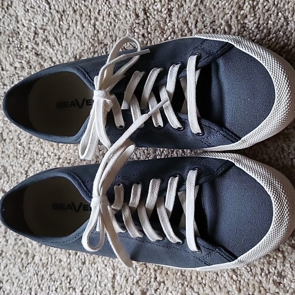 Blue canvas sneakers